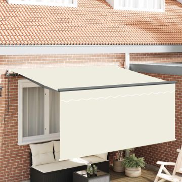 Tenda retrattile Crema 300 x 200 cm Poliestere e Alluminio