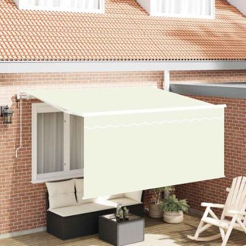 Tenda retrattile Crema 300 x 200 cm Poliestere e Alluminio