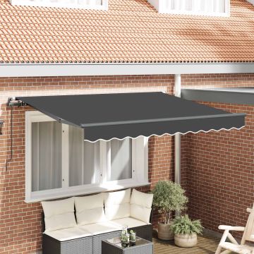 Tenda retrattile Antracite 300 x 200 cm Tessuto