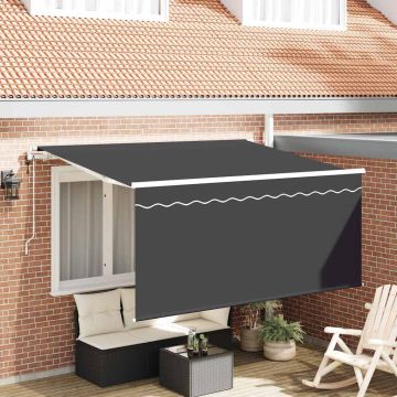 Tenda retrattile Antracite 300 x 200 cm Poliestere e Alluminio