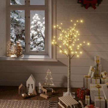 Albero Natale 128 LED 1,2 m Salice Bianco Caldo Interno Esterno