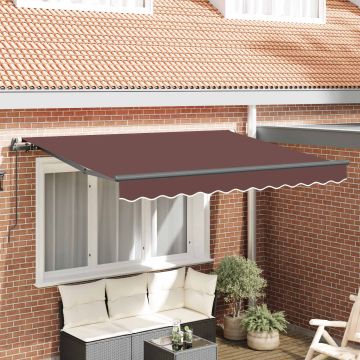 Tenda retrattile Marrone 300 x 200 cm Tessuto