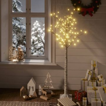Albero Natale 156 LED 1,5 m Salice Bianco Caldo Interno Esterno