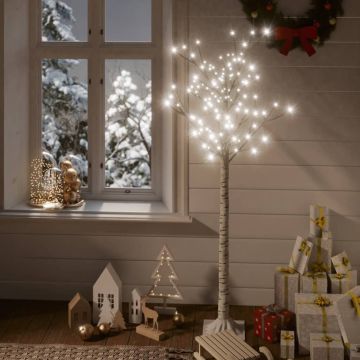 Albero Natale 156 LED 1,5m Salice Bianco Freddo Interno Esterno