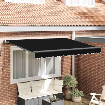 Tenda retrattile Nero 300 x 200 cm Tessuto