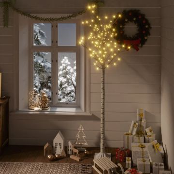 Albero Natale 200 LED 1,8 m Salice Bianco Caldo Interno Esterno