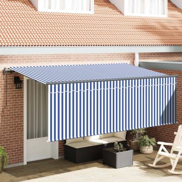 Tenda retrattile Blu e Bianco 400 x 200 cm