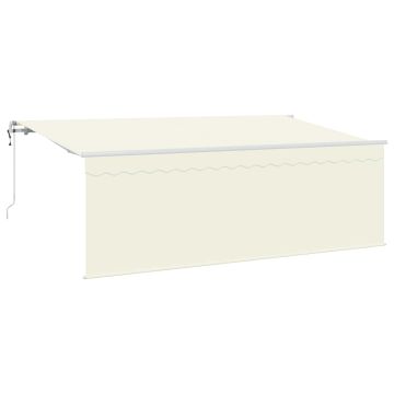 Tenda retrattile Crema 400 x 200 cm Poliestere e Alluminio