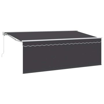 Tenda retrattile Antracite 400 x 200 cm Poliestere e Alluminio
