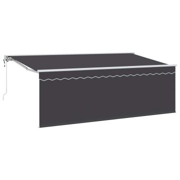 Tenda retrattile Antracite 400 x 200 cm Poliestere e Alluminio