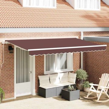 Tenda retrattile Marrone 400 x 200 cm Tessuto