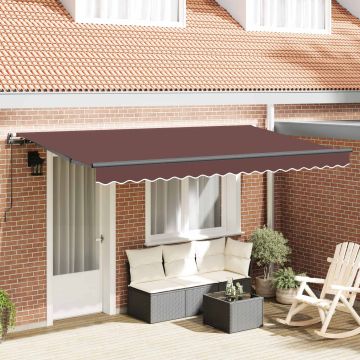 Tenda retrattile Marrone 400 x 200 cm Tessuto