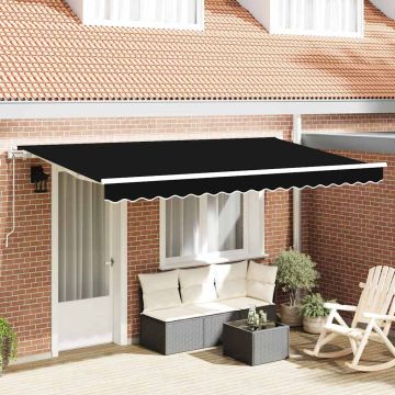 Tenda retrattile Nero 400 x 200 cm Tessuto