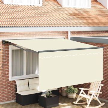 Tenda retrattile Crema 300 x 250 cm Poliestere e Alluminio