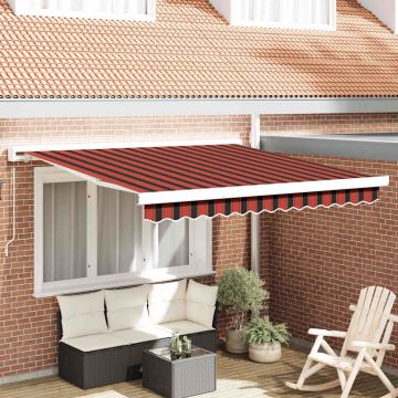 Tenda retrattile Rosso e Nero 300 x 250 cm Tela e Alluminio