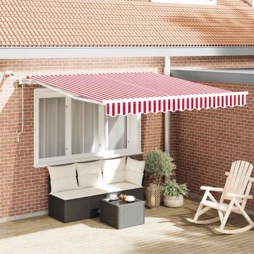 Tenda retrattile Rosso e Bianco 300 x 250 cm Poliestere