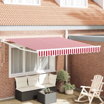 Tenda retrattile Rosso 300 x 250 cm Poliestere e Metallo