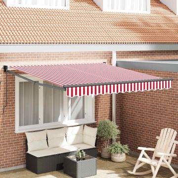 Tenda retrattile Rosso e Bianco 300 x 250 cm