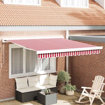 Tenda retrattile Rosso e Bianco 300 x 250 cm Tela e Alluminio
