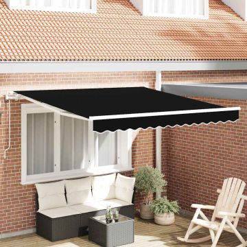 Tenda retrattile Nero 300 x 250 cm Tessuto e Alluminio