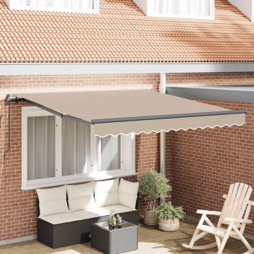 Tenda retrattile Beige 300 x 250 cm Poliestere e Alluminio