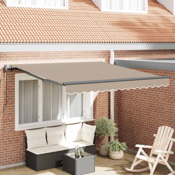 Tenda retrattile Beige 300 x 250 cm Tessuto e Alluminio
