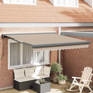 Tenda retrattile Beige 300 x 250 cm Tessuto e Metallo