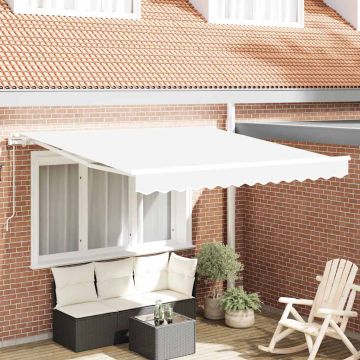 Tenda retrattile Bianco 300 x 250 cm Tessuto e Alluminio