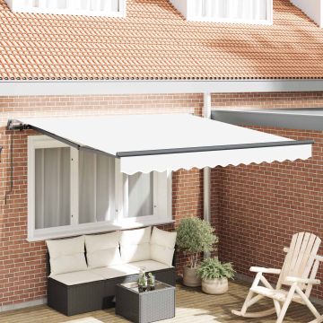 Tenda retrattile Bianco 300 x 250 cm Poliestere e Alluminio