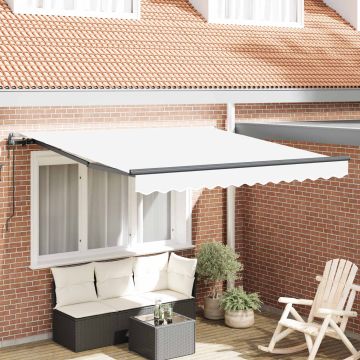 Tenda retrattile Bianco 300 x 250 cm Tessuto e Alluminio