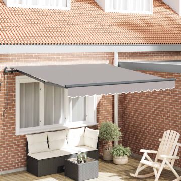 Tenda retrattile Grigio Chiaro 300 x 250 cm Tessuto e Alluminio