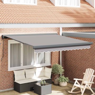 Tenda retrattile Grigio Chiaro 300 x 250 cm Tela e Alluminio