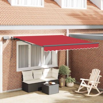 Tenda retrattile Rosso 300 x 250 cm Tessuto e Alluminio