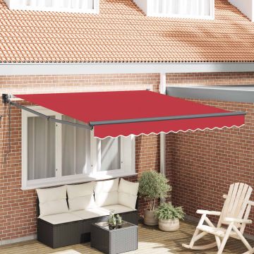 Tenda retrattile Rosso 300 x 250 x 165 cm Poliestere e Metallo