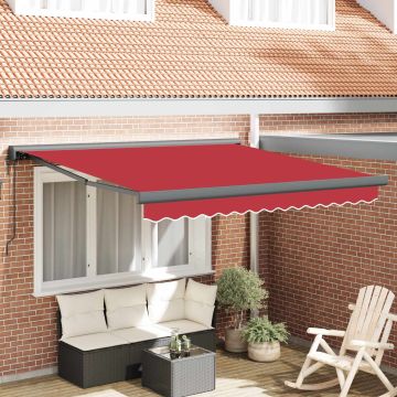 Tenda retrattile Rosso 300 x 250 x 165 cm Tessuto e Metallo