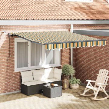 Tenda retrattile Verde e giallo 300 x 250 cm Poliestere