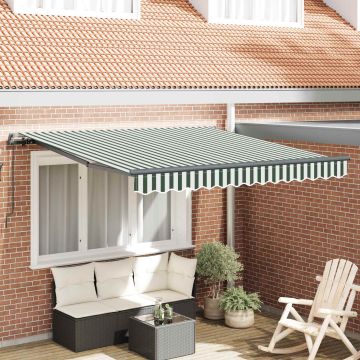 Tenda retrattile Verde e Bianco 300 x 250 cm