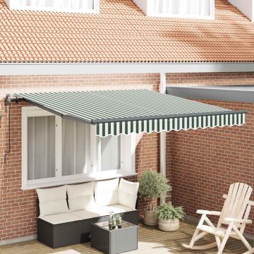 Tenda retrattile Verde e Bianco 300 x 250 cm