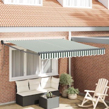 Tenda retrattile Verde e Bianco 300 x 250 x 165 cm