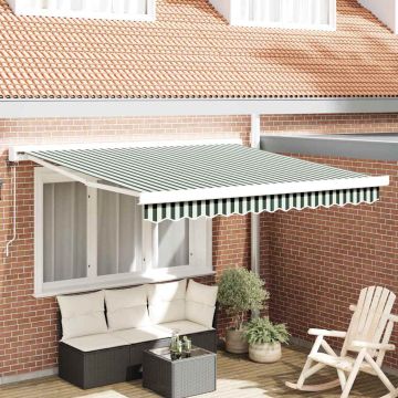 Tenda retrattile Verde e Bianco 300 x 250 x 165 cm
