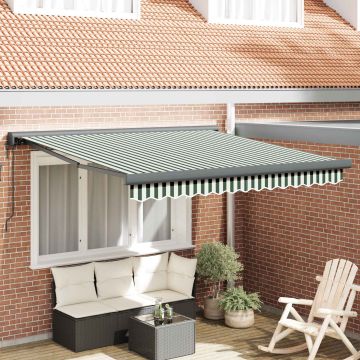 Tenda retrattile Verde e Bianco 300 x 250 x 165 cm