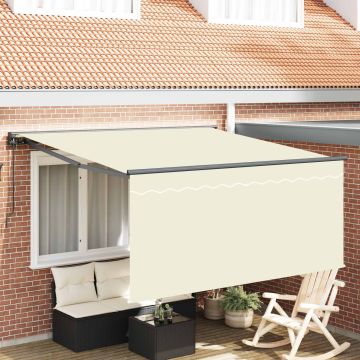 Tenda retrattile Crema 350 x 250 cm Poliestere e Alluminio