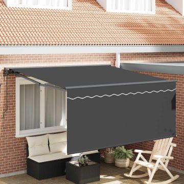 Tenda retrattile Antracite 350 x 250 cm Poliestere e Alluminio