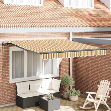 Tenda retrattile Multicolore 350 x 250 cm Tessuto e Alluminio