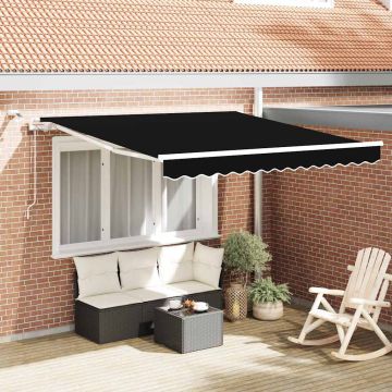 Tenda retrattile Nero 350 x 250 cm Poliestere