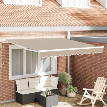 Tenda retrattile Beige 350 x 250 cm Poliestere e Alluminio