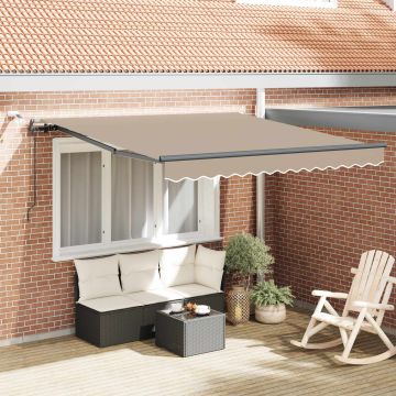 Tenda retrattile Beige 350 x 250 cm Poliestere