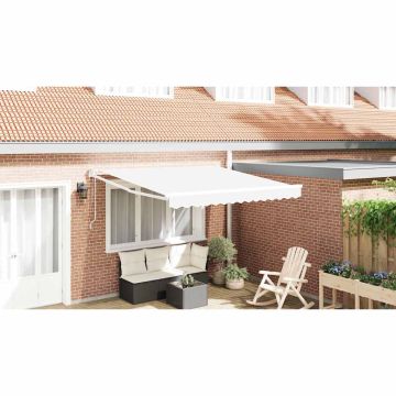 Tenda retrattile Bianco 350 x 250 cm Poliestere e Metallo