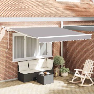 Tenda retrattile Grigio Chiaro 350 x 250 cm Poliestere
