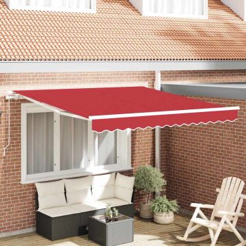 Tenda retrattile Rosso 350 x 250 cm Poliestere e Alluminio